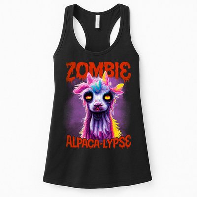 Zombie Alpaca Lypse Halloween Llama Spooky Costumes Graphic Plus Size Womens Tank Top