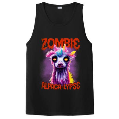 Zombie Alpaca Lypse Halloween Llama Spooky Costumes Graphic Plus Size PosiCharge Competitor Tank
