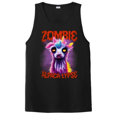 Zombie Alpaca Lypse Halloween Llama Spooky Costumes Graphic Plus Size PosiCharge Competitor Tank