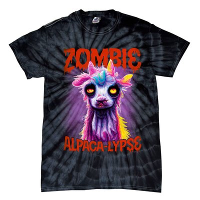 Zombie Alpaca Lypse Halloween Llama Spooky Costumes Graphic Plus Size Tie-Dye T-Shirt