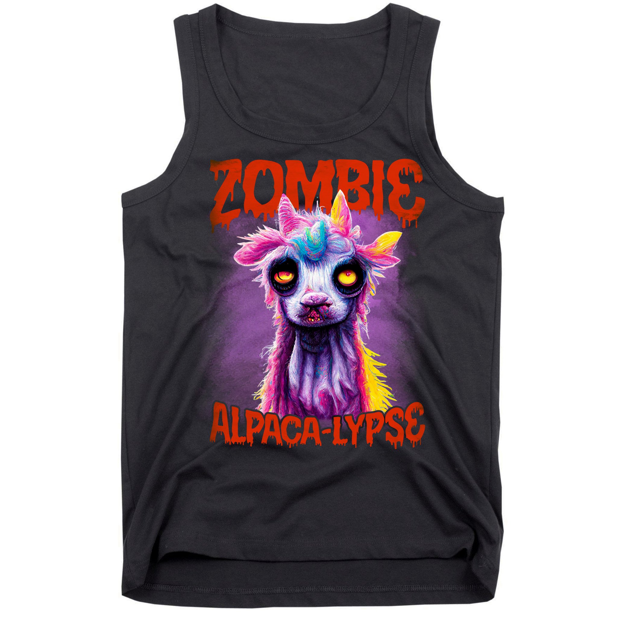 Zombie Alpaca Lypse Halloween Llama Spooky Costumes Graphic Plus Size Tank Top