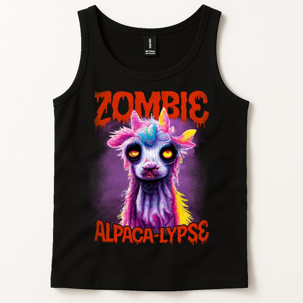 Zombie Alpaca Lypse Halloween Llama Spooky Costumes Graphic Plus Size Tank Top