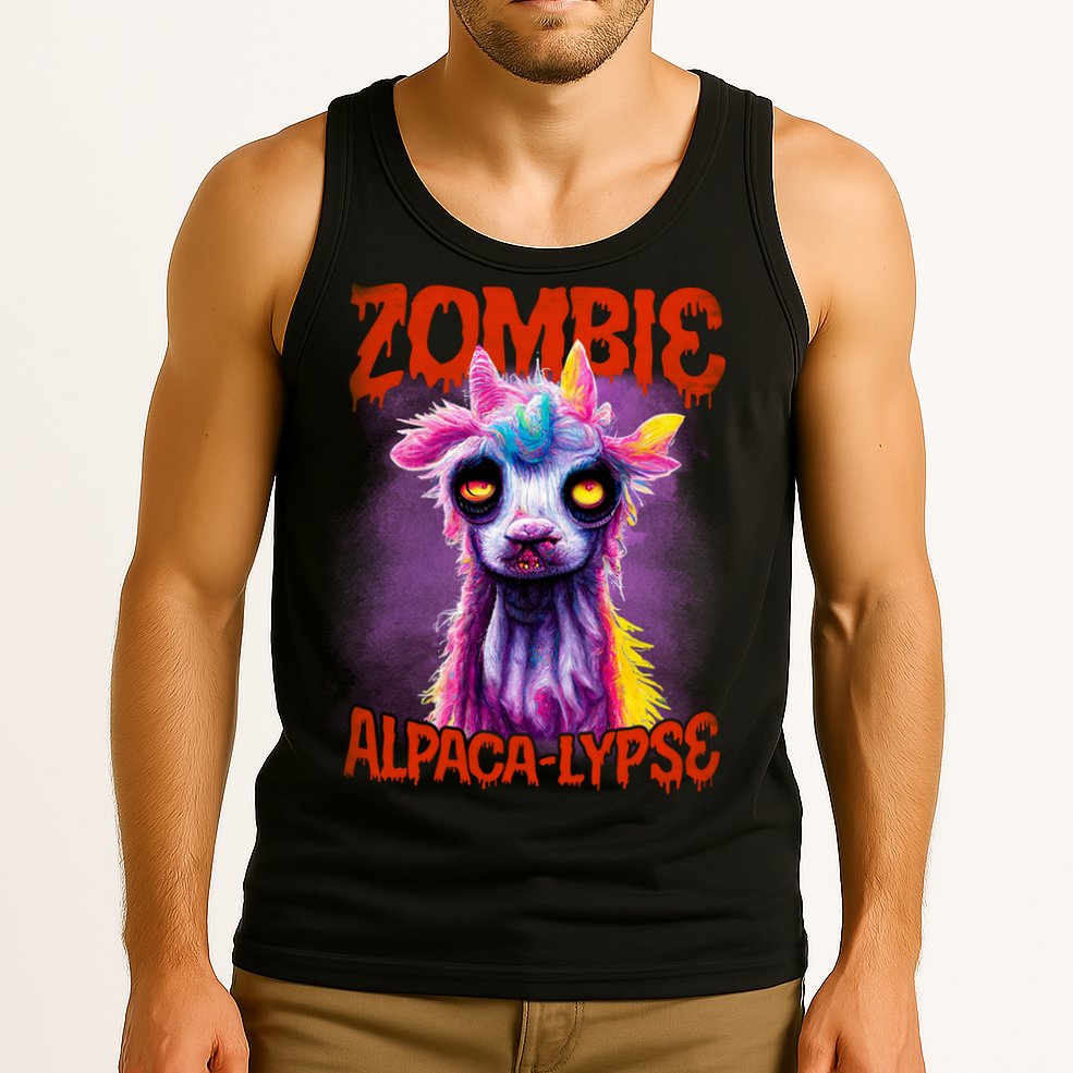 Zombie Alpaca Lypse Halloween Llama Spooky Costumes Graphic Plus Size Tank Top