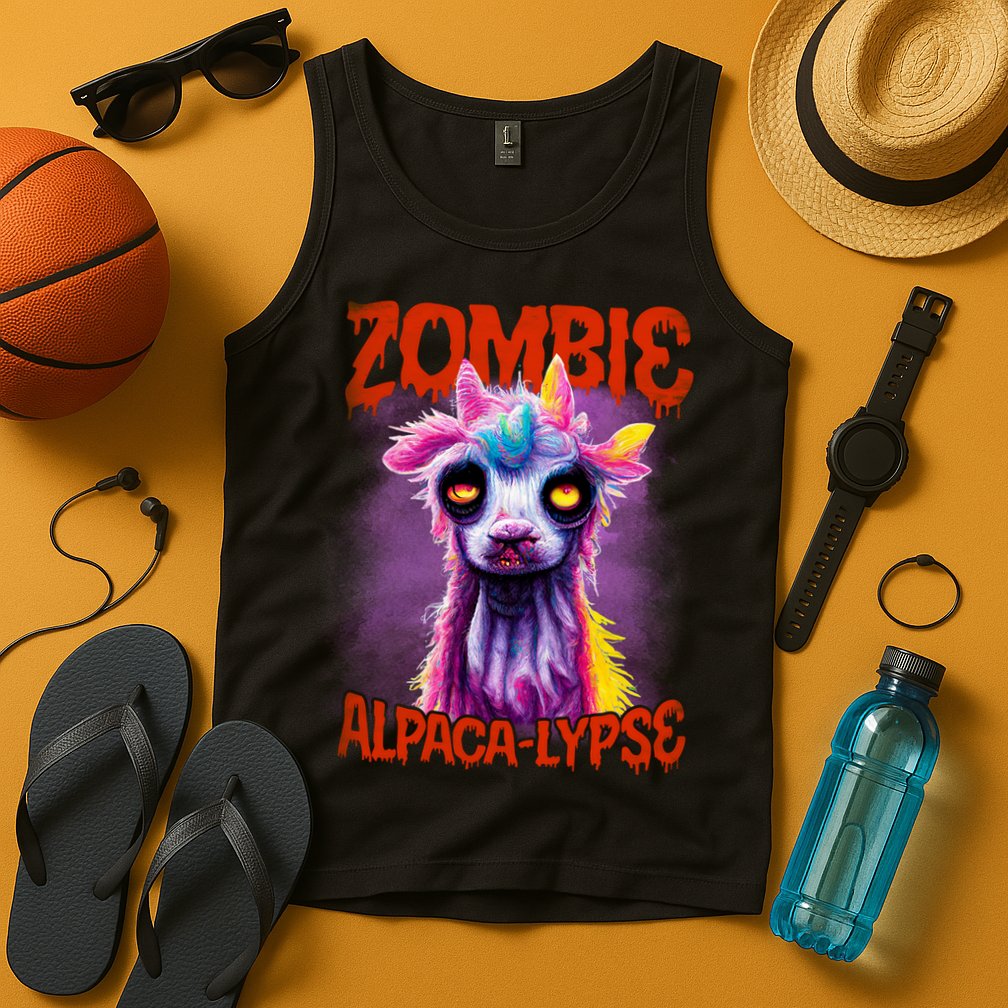Zombie Alpaca Lypse Halloween Llama Spooky Costumes Graphic Plus Size Tank Top