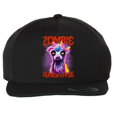 Zombie Alpaca Lypse Halloween Llama Spooky Costumes Graphic Plus Size Wool Snapback Cap