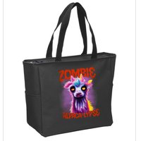 Zombie Alpaca Lypse Halloween Llama Spooky Costumes Graphic Plus Size Zip Tote Bag