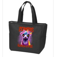 Zombie Alpaca Lypse Halloween Llama Spooky Costumes Graphic Plus Size Zip Tote Bag