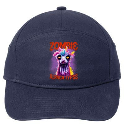 Zombie Alpaca Lypse Halloween Llama Spooky Costumes Graphic Plus Size 7-Panel Snapback Hat