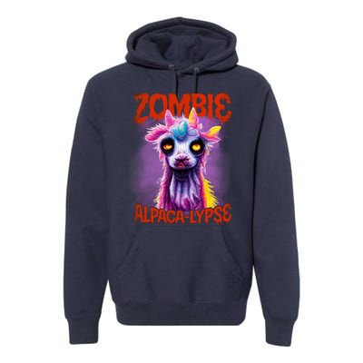 Zombie Alpaca Lypse Halloween Llama Spooky Costumes Graphic Plus Size Premium Hoodie