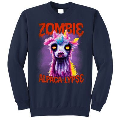 Zombie Alpaca Lypse Halloween Llama Spooky Costumes Graphic Plus Size Tall Sweatshirt