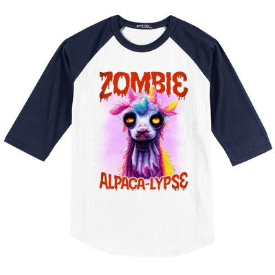 Zombie Alpaca Lypse Halloween Llama Spooky Costumes Graphic Plus Size Baseball Sleeve Shirt