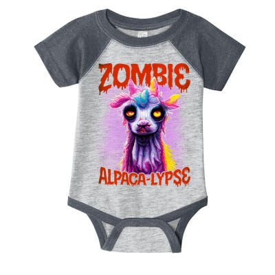 Zombie Alpaca Lypse Halloween Llama Spooky Costumes Graphic Plus Size Infant Baby Jersey Bodysuit