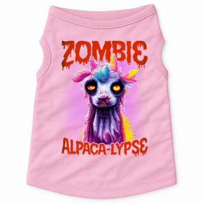 Zombie Alpaca Lypse Halloween Llama Spooky Costumes Graphic Plus Size Doggie Tank