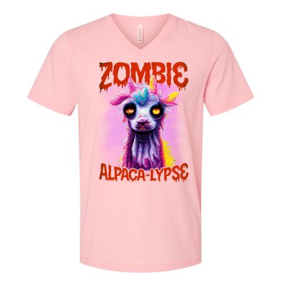 Zombie Alpaca Lypse Halloween Llama Spooky Costumes Graphic Plus Size V-Neck T-Shirt