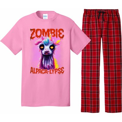 Zombie Alpaca Lypse Halloween Llama Spooky Costumes Graphic Plus Size Pajama Set