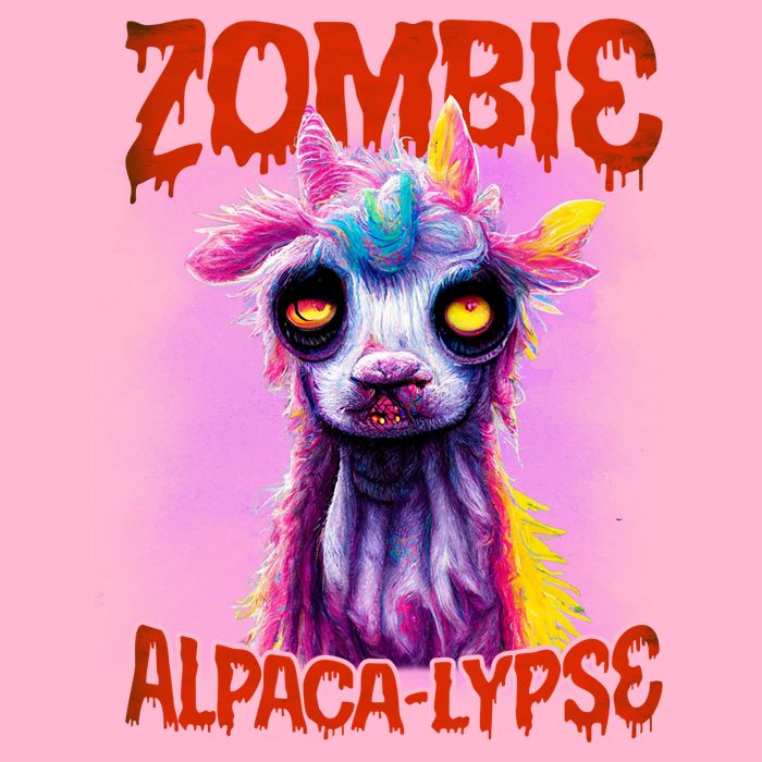 Zombie Alpaca Lypse Halloween Llama Spooky Costumes Graphic Plus Size Women's Long Sleeve Flannel Pajama Set 