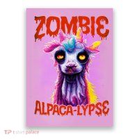 Zombie Alpaca Lypse Halloween Llama Spooky Costumes Graphic Plus Size Poster