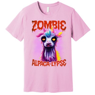 Zombie Alpaca Lypse Halloween Llama Spooky Costumes Graphic Plus Size Premium T-Shirt