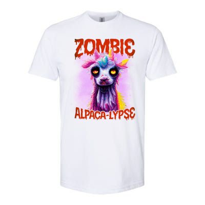 Zombie Alpaca Lypse Halloween Llama Spooky Costumes Graphic Plus Size Softstyle CVC T-Shirt