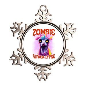 Zombie Alpaca Lypse Halloween Llama Spooky Costumes Graphic Plus Size Metallic Star Ornament