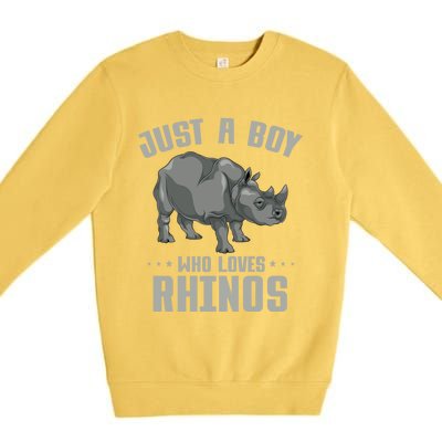 Zoo Animal Lover Africa Safari Pachyderm Rhino Cool Gift Premium Crewneck Sweatshirt