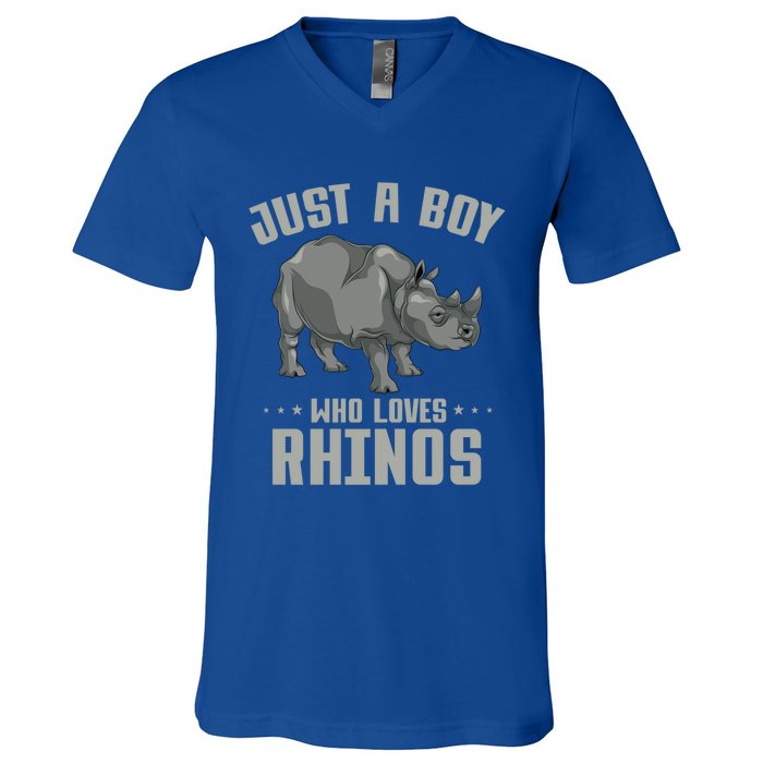 Zoo Animal Lover Africa Safari Pachyderm Rhino Cool Gift V-Neck T-Shirt