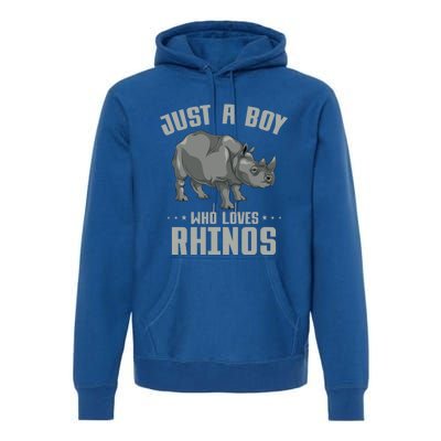 Zoo Animal Lover Africa Safari Pachyderm Rhino Cool Gift Premium Hoodie