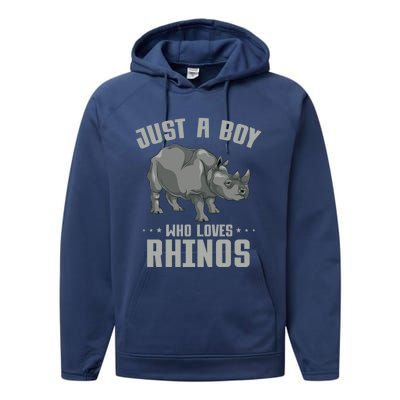 Zoo Animal Lover Africa Safari Pachyderm Rhino Cool Gift Performance Fleece Hoodie