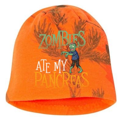 Zombies Ate My Pancreas Funny Gift T1d Diabetic Diabetes Awareness Meaningful Gi Kati - Camo Knit Beanie