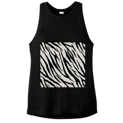 Zebra Animal Print Ladies PosiCharge Tri-Blend Wicking Tank