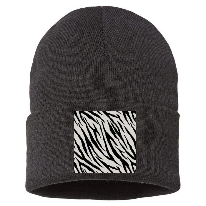 Zebra Animal Print Sustainable Knit Beanie