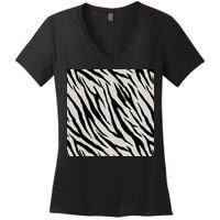 Zebra Animal Print Women's V-Neck T-Shirt