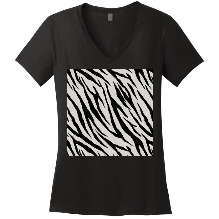 Zebra Animal Print Women's V-Neck T-Shirt