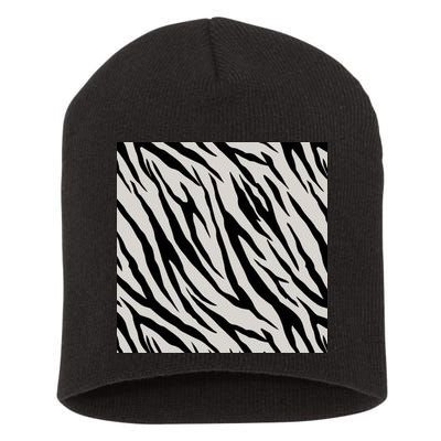 Zebra Animal Print Short Acrylic Beanie