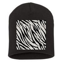 Zebra Animal Print Short Acrylic Beanie