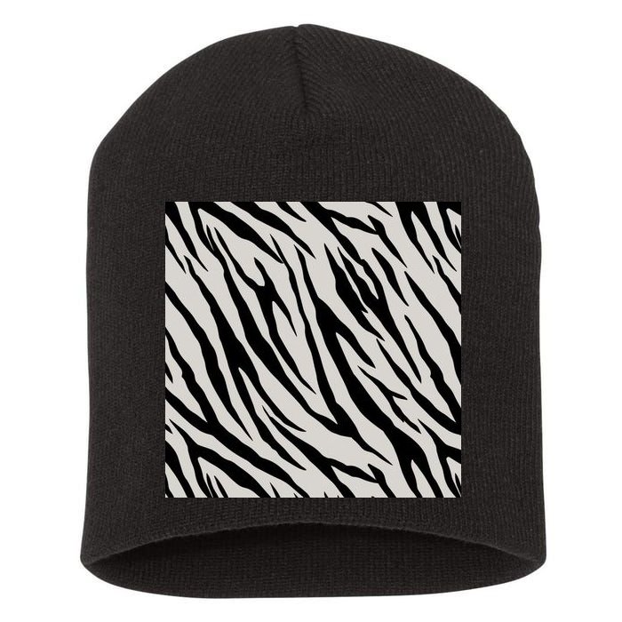 Zebra Animal Print Short Acrylic Beanie