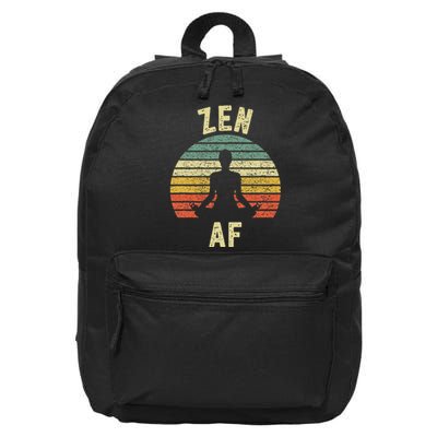 Zen Af Retro Yoga Cute Funny Gift 16 in Basic Backpack