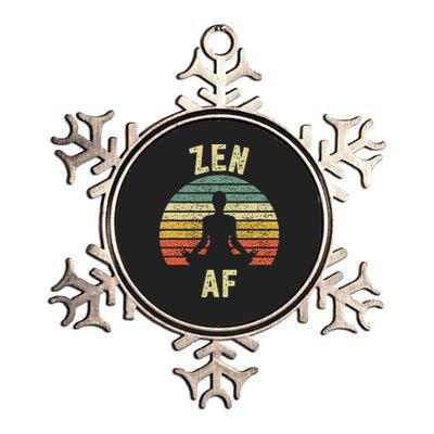 Zen Af Retro Yoga Cute Funny Gift Metallic Star Ornament