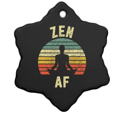 Zen Af Retro Yoga Cute Funny Gift Ceramic Star Ornament