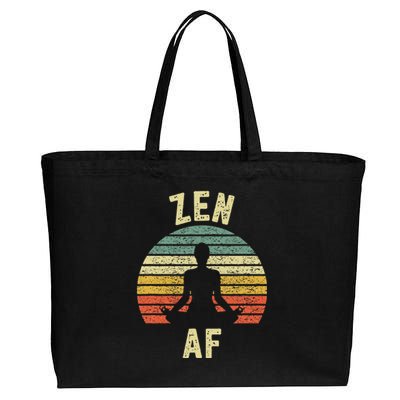 Zen Af Retro Yoga Cute Funny Gift Cotton Canvas Jumbo Tote