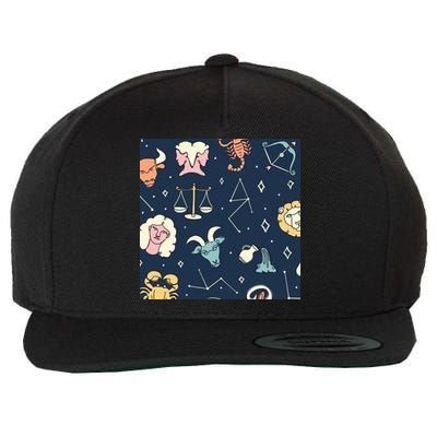 Zodiac Astrology Signs Wool Snapback Cap