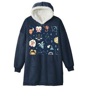 Zodiac Astrology Signs Hooded Wearable Blanket