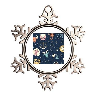 Zodiac Astrology Signs Metallic Star Ornament