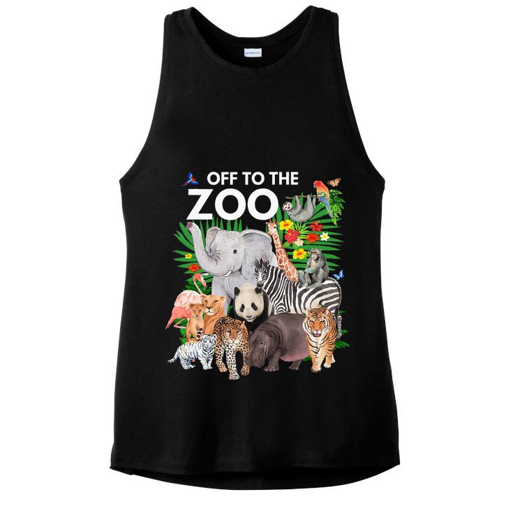 Zoo Animals Safari Party A Day At The Zoo Safari Zoo Animal Ladies PosiCharge Tri-Blend Wicking Tank