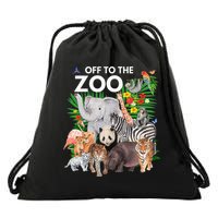 Zoo Animals Safari Party A Day At The Zoo Safari Zoo Animal Drawstring Bag