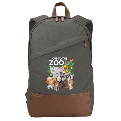 Zoo Animals Safari Party A Day At The Zoo Safari Zoo Animal Cotton Canvas Backpack
