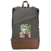 Zoo Animals Safari Party A Day At The Zoo Safari Zoo Animal Cotton Canvas Backpack