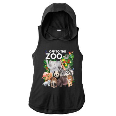 Zoo Animals Safari Party A Day At The Zoo Safari Zoo Animal Ladies PosiCharge Tri-Blend Wicking Draft Hoodie Tank