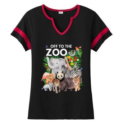 Zoo Animals Safari Party A Day At The Zoo Safari Zoo Animal Ladies Halftime Notch Neck Tee