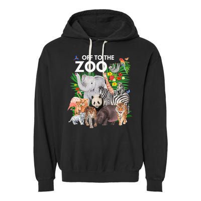 Zoo Animals Safari Party A Day At The Zoo Safari Zoo Animal Garment-Dyed Fleece Hoodie